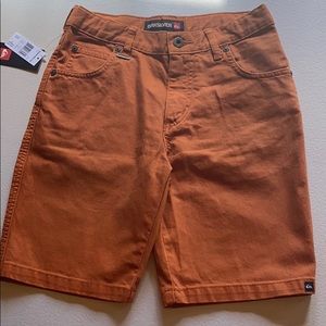 Quiksilver orange denim jean shorts boys size 26